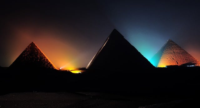 Sound and light show at the Pyramids of Giza